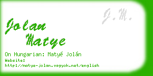jolan matye business card