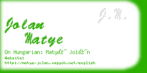 jolan matye business card